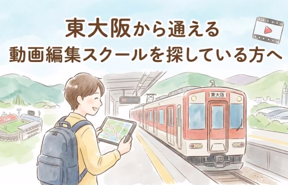 東大阪から通える動画編集スクールを探している方への記事のアイキャッチ画像